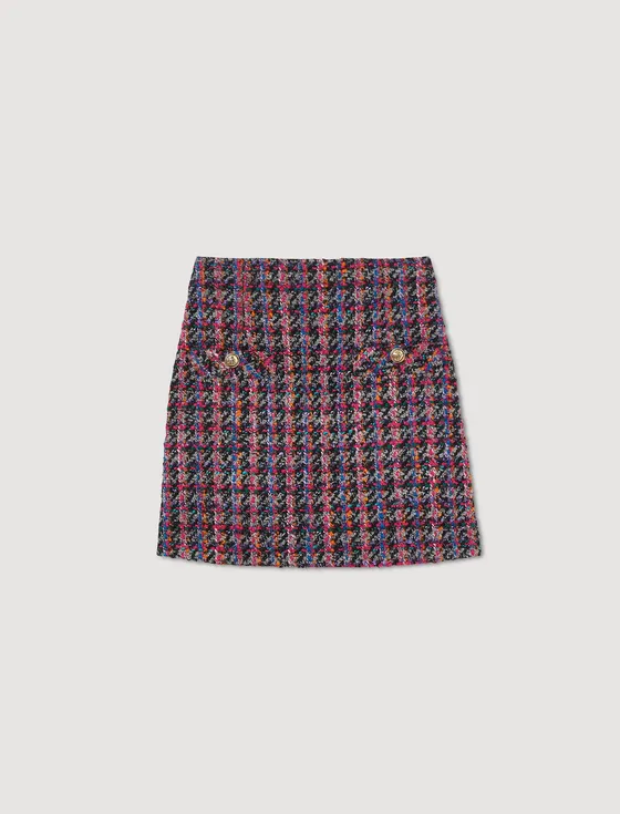 Chân váy tweed ngắn 33 Xám