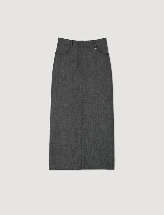 Chân váy xẻ dài 38 Xám
