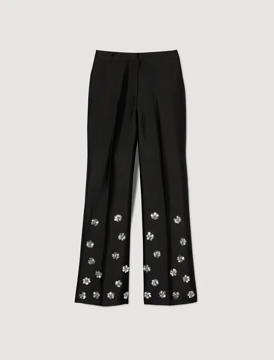 Quần sequin satin 34 Đen