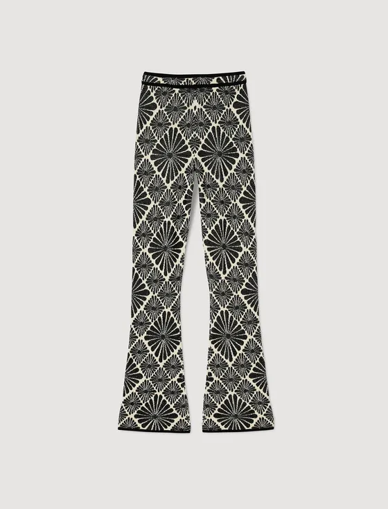 Quần jacquard in hoa 36 Trắng Ecru / Đen