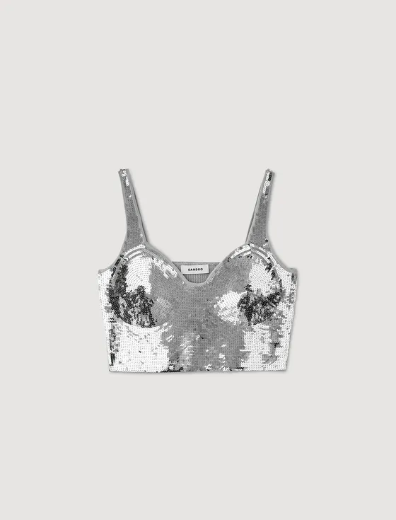 Áo bralette sequin 310 Bạc
