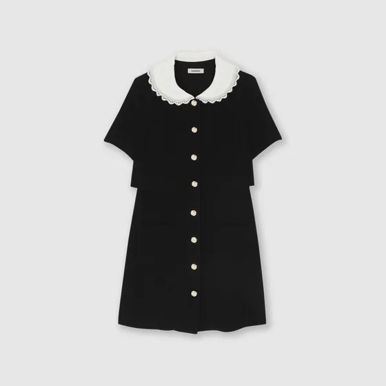 Đầm tweed ngắn 38 Đen