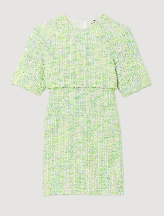 Đầm tweed ngắn 61 Xanh lá