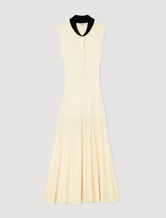 Đầm maxi thun gân 63 Trắng Ecru