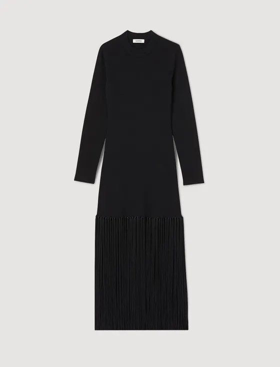 Đầm maxi dệt kim 34 Đen