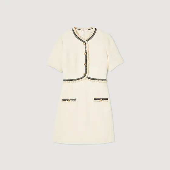 Đầm tweed ngắn 33 Trắng Ecru