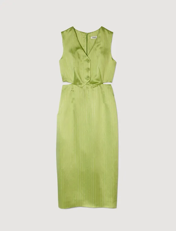 Đầm midi cut-out 36 Xanh lá