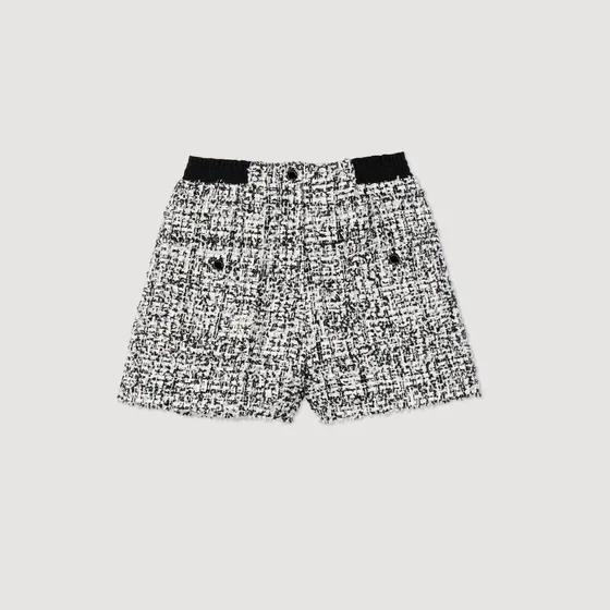 Quần short tweed 38 Đen
