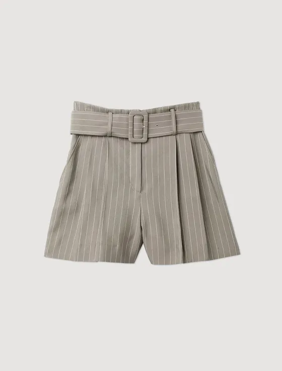 Quần short kẻ sọc 34 Kaki