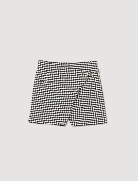 Quần short houndstooth 33 Đen / Trắng