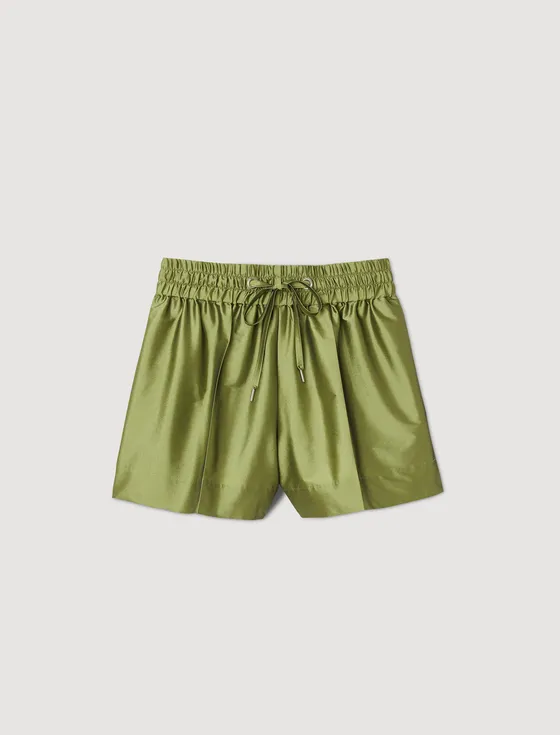 Quần short satin 33 Kaki sáng
