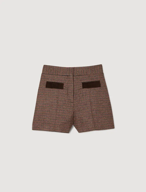 Quần short houndstooth 61 Nâu