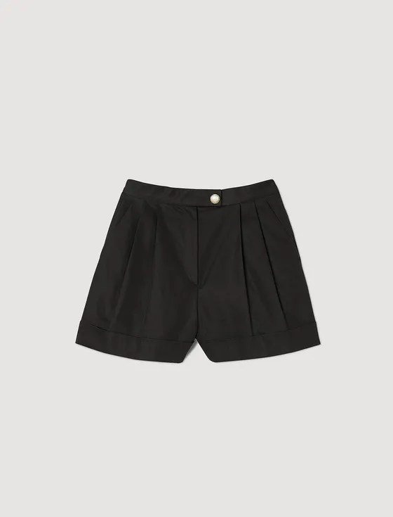 Quần short gabardine 34 Đen