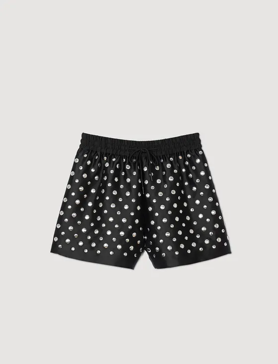 Quần short đính đinh tán 34 Đen