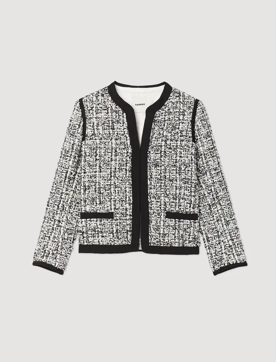 Áo khoác vải tweed 61 Đen