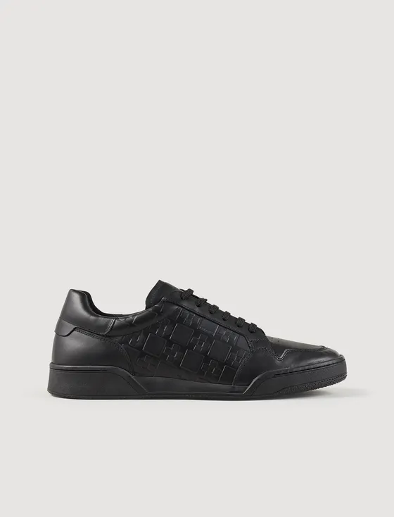 Giày sneaker da Square Cross 63 Đen