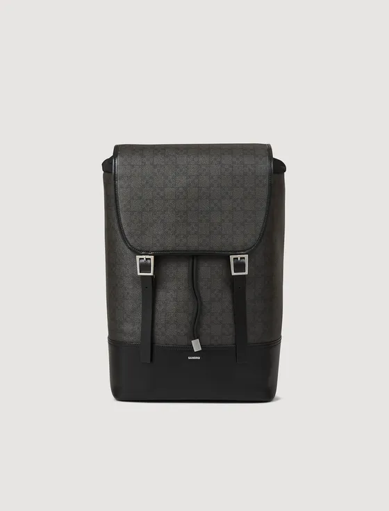Ba lô vải canvas Square Cross 64 Đen
