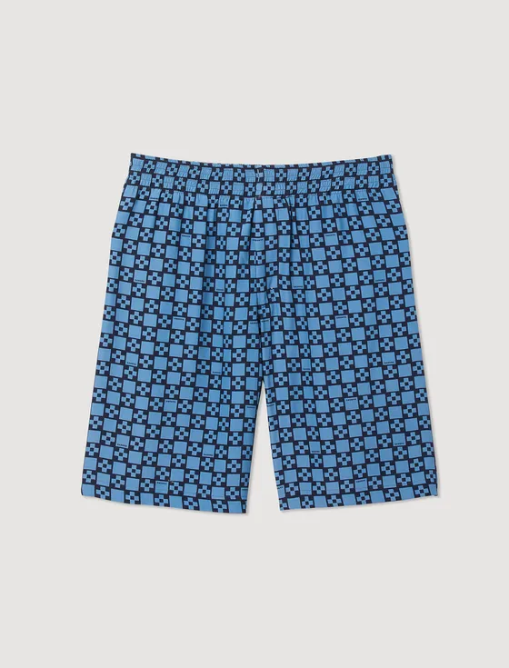Quần short in họa tiết chữ thập 38 Xanh dương