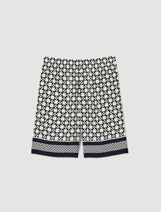 Quần shorts họa tiết Square Cross Bermuda 38 Trắng Ecru