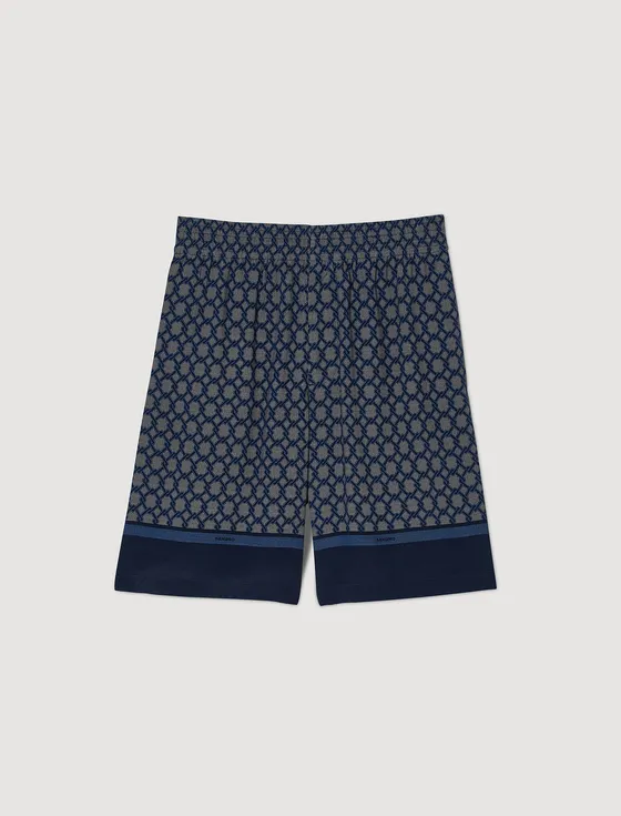 Quần shorts họa tiết Bermuda 38 Xanh đen