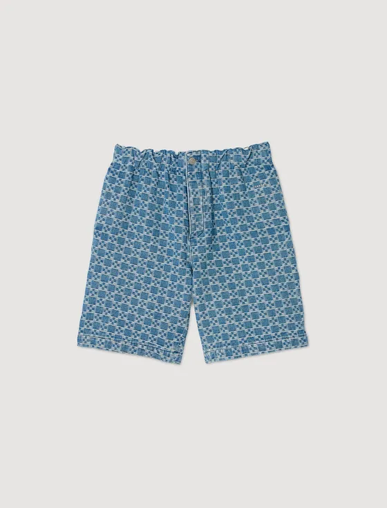 Quần short denim Square Cross L Xanh da trời