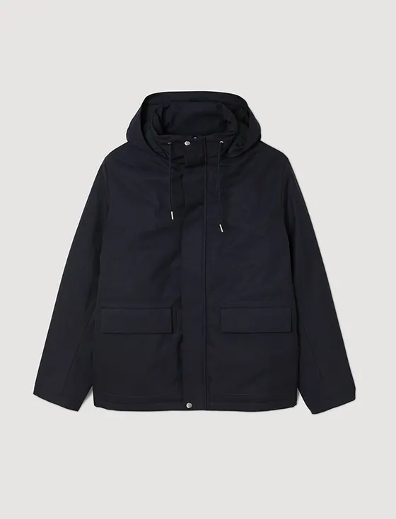 Áo khoác coat có mũ 22 Xanh đen