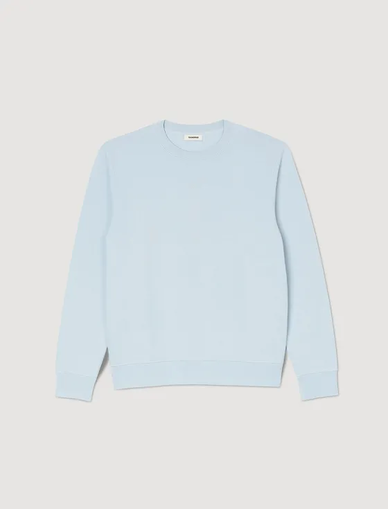 Áo sweatshirt phối thêu 22 Xanh da trời