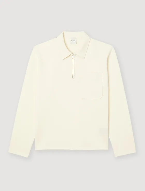 Áo sơ mi polo kéo khóa 23 Trắng Ecru