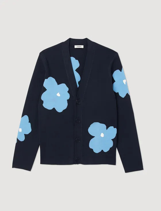 Áo cardigan hoa 114 Xanh đen