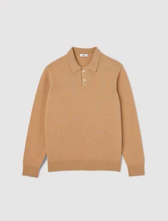 Áo polo len cashmere 22 Camel