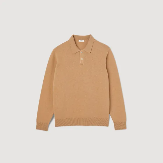 Áo polo len cashmere 23 Camel