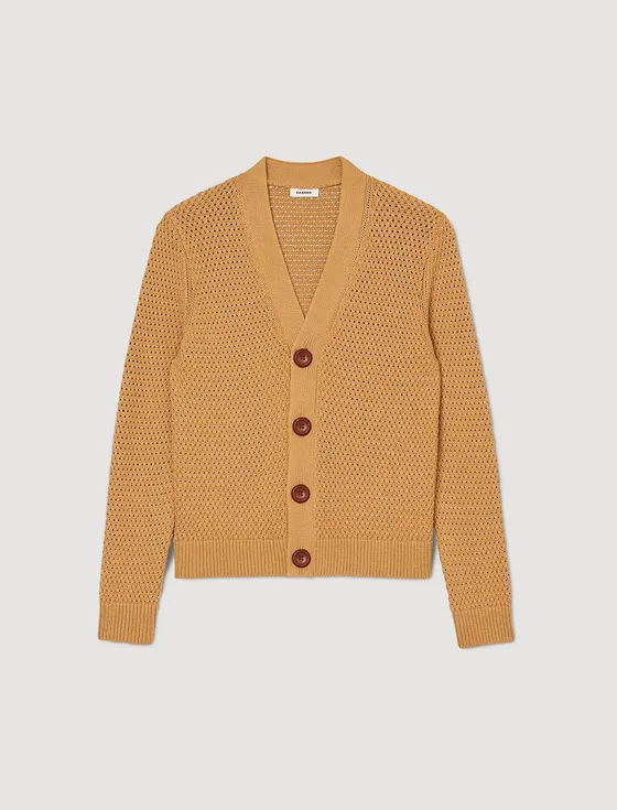 Áo cardigan openwork S Camel