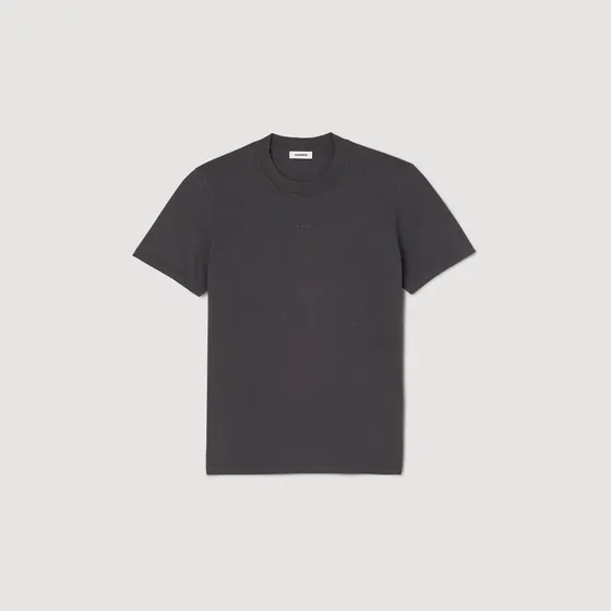 Áo thun cotton 114 Đen ghi