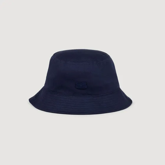Mũ bucket cotton thêu hình TU Xanh đen