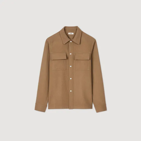 Áo khoác sơ mi dạ len M Camel