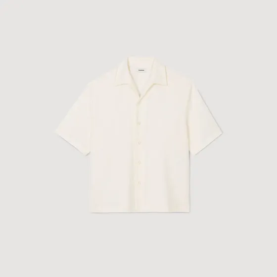 Áo sơ mi cotton và linen XL Trắng ngà