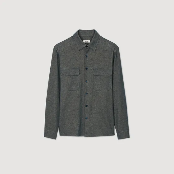 Áo sơ mi flannel S Xanh