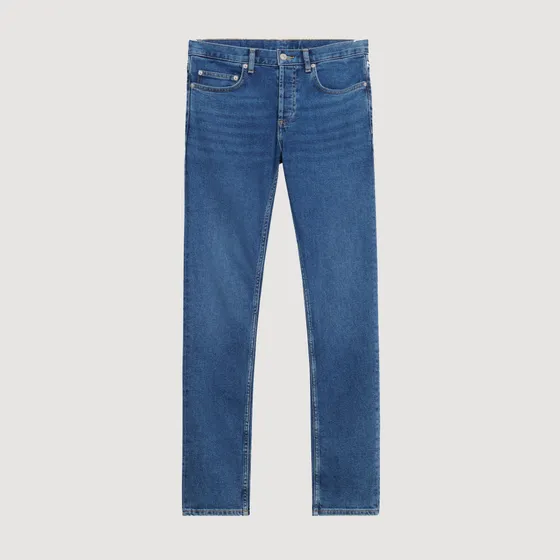 Quần washed jeans mài - Dáng slim cut 128 Xanh denim