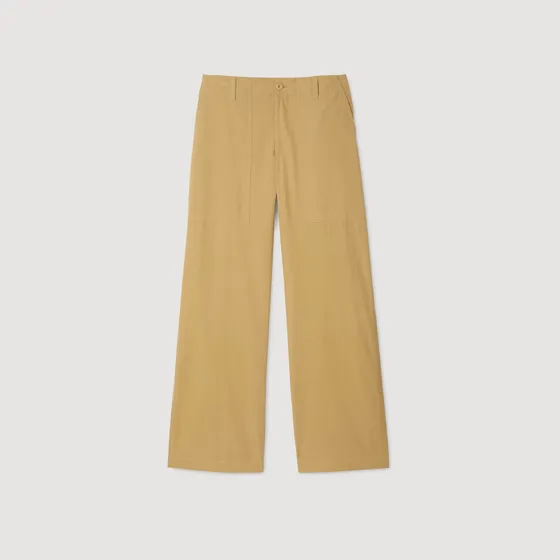 Quần dài ống rộng cotton 36 Vàng