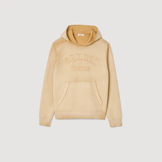 Áo hoodie thêu logo S Nâu