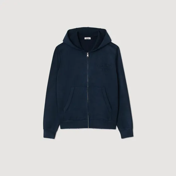 Áo hoodie thêu logo M Xanh đen