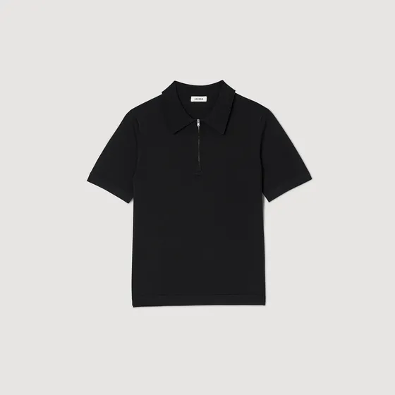 Áo polo dệt kim M Đen
