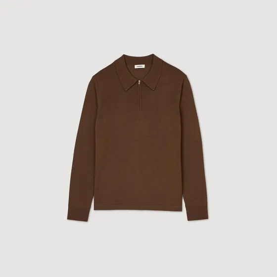 Áo polo dệt kim S Caramel