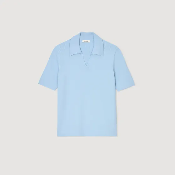 Áo polo dệt kim S Xanh da trời