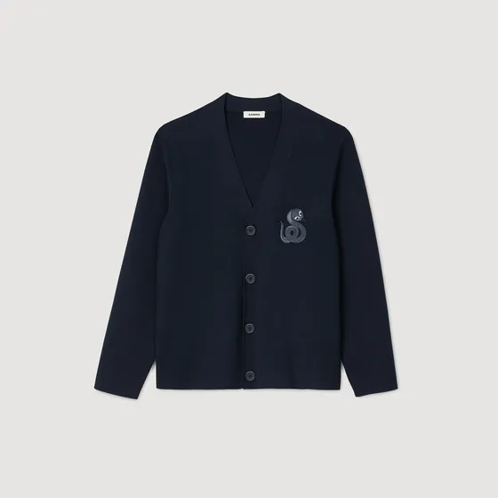 Áo cardigan Snake L Xanh navy