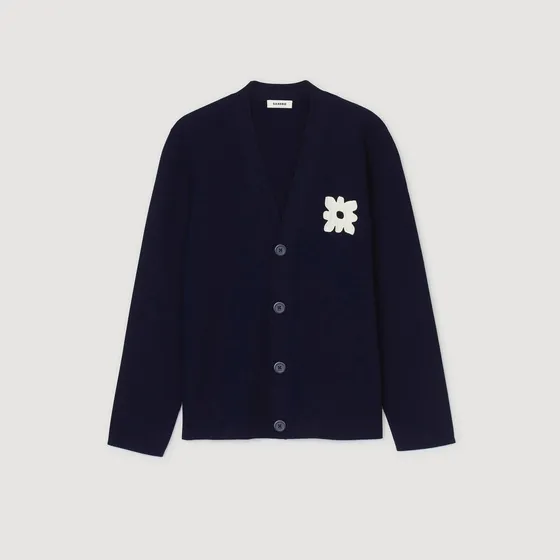 Áo cardigan in hình hoa M Xanh đen