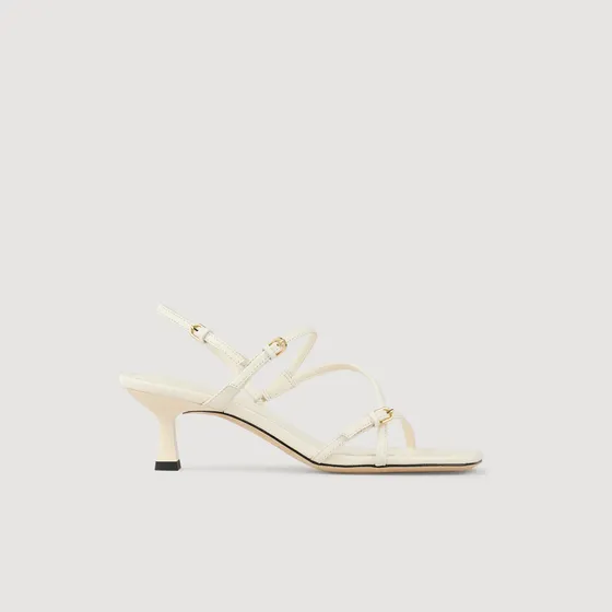 Sandal cao gót có quai 38 Trắng