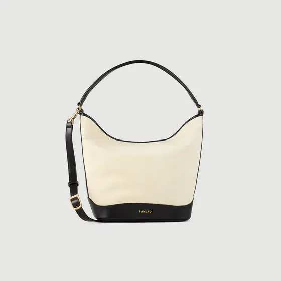 Túi Tangoso bucket vải canvas TU Trắng Ecru / Đen