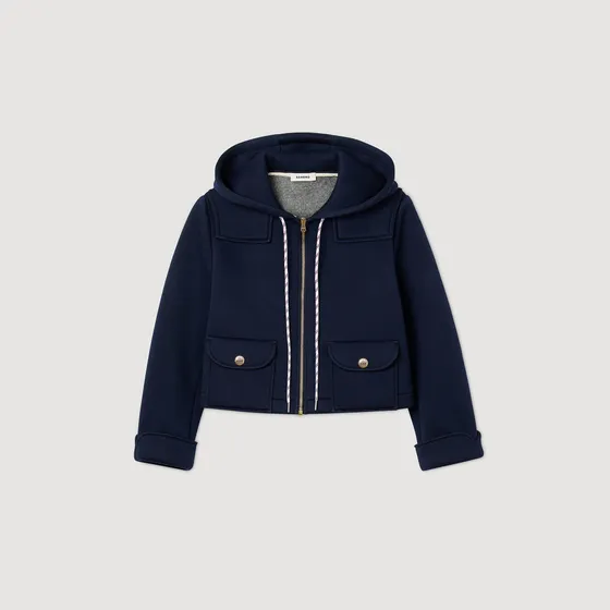 Áo khoác có mũ vải neoprene 36 Xanh Navy