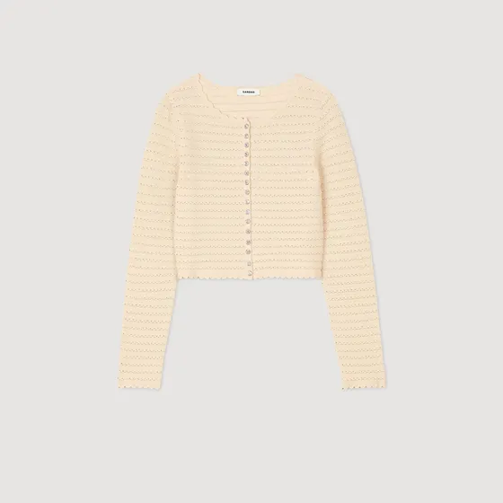 Áo cardigan dáng crop đính đá 1 Be